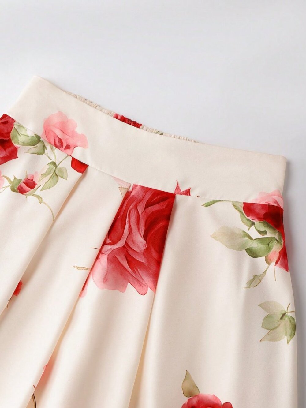 Multicolor Elegant Women's Rose Print maxi Skirt - Picture 7 of 9